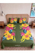 Hand Painted Rayon Bedsheet Set Queen Size